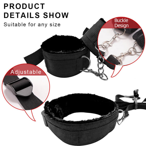 5ac05e55d9ec8ddf BDSM Bondage Set Erotic Bed Game Adults Handcuffs Vibrator Nipple Clamps Whip Spanking Slave Collars SM Kits Sex Toys For Couple