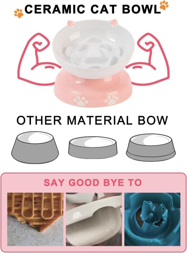 Y YHY Slow Feeder, Elevated Food Bowl Tilted Design for Dog and Cat for Dry and Wet Food