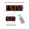 13/16 Inches Large LED Digital Wall ,Wall Mounted Remote Control Temperature Date Week Display Timer Dual Alarm Clock