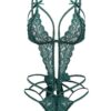 Donnalla Women's Deep V Lace Teddy One Piece Cutout Strappy Lingerie