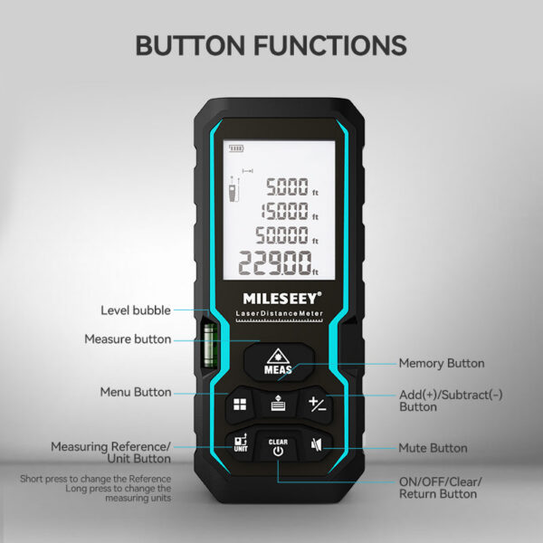 5ad2fbd6c629b202 MILESEEY S6 Tape Measure 40M 60M 80M 100M Laser Rangefinder IP54 Electronic Ruler Useful Measurement Tool