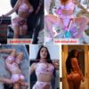 Avidlove for Women Sexy Strappy Underwire Push Up Bra Garter Set Lingerie with Chain