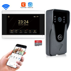 5aff998d354886a3 Wireless WiFi Video Intercom System 1080P Smart Video Doorbell for Home Touch Screen with 32G Card 2 Way Audio TUYA APP Unlock