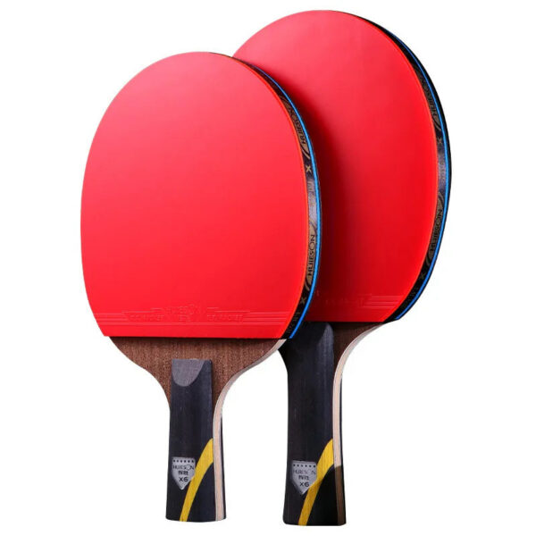 Huieson 6 Star Carbon Fiber Blade Table Tennis Racket Double Face Pimples Ping Pong Paddle Racket Set