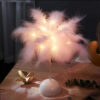 1PC Battery Power Led For Bedroom Wedding Decoration Feather Table Lamp With Smart Room Night Light