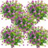 5b0763e2437bd892 Grunyia Artificial Flowers Outdoor UV Resistant Fake Plants Indoor Outside Hanging Planter Home Garden Decor, 10 Bundles (Pink)