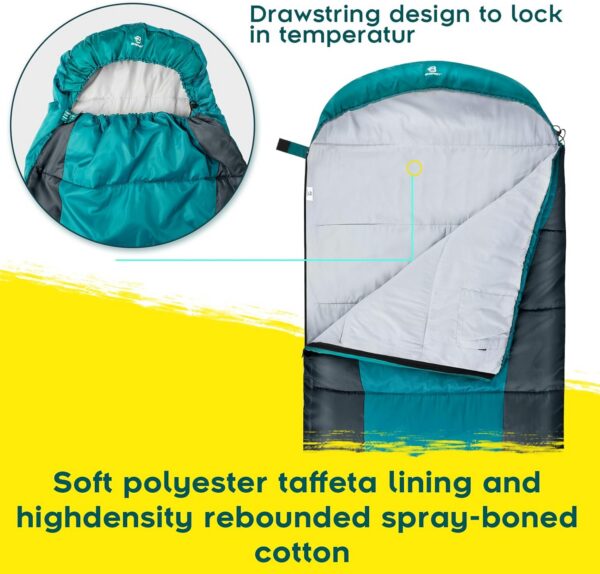 5b0d05fe6a7def74 Bessport Schlafsack Flannel für Camping 3-4 Jahreszeiten - 10 °C-20°C | Winter Schlafsack Leichtgewichtig, Wasserdicht und Warm für Erwachsene und Kinder,Rucksackreisen,Camping, Wandern und Reisen