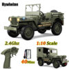 RC 1:10 Military Truck 2.4G 4WD Electric Drive Off-Road Remote Control Car Simulated Vehicle Model Toy for Kid christmas
