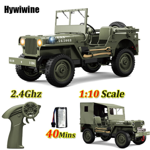 RC 1:10 Military Truck 2.4G 4WD Electric Drive Off-Road Remote Control Car Simulated Vehicle Model Toy for Kid christmas