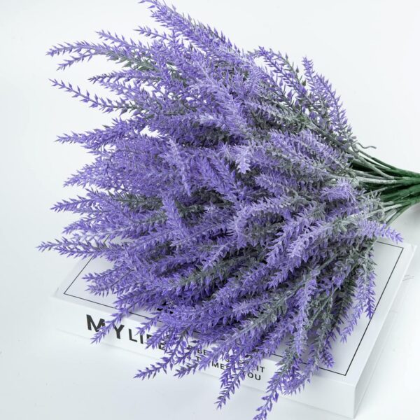 5b0d5d66c389519c Ouddy Decor 24 Bundles Artificial Lavender Flowers Fake Plastic Purple Flowers Outside UV Resistant for Home Wedding Kitchen Garden Patio Window Box Centerpieces Indoor Outdoor Decor (Gray Purple)