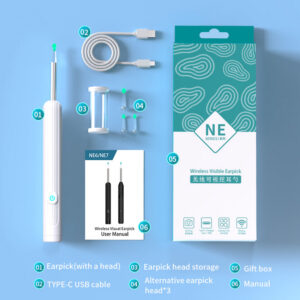 5b145a2dcbbd2709 NATFIRE NE7 Smart Visual Sticks Otoscope 1296P Endoscope Wax Removal Tool Earpick Mini Camera Health Care Ear Cleaner