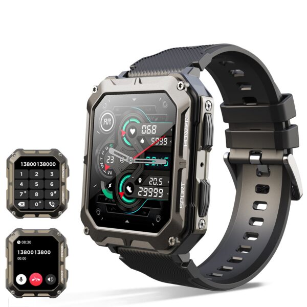 5b1cc1525620e145 2023 New C20 Pro Smart Watch Voice Assistant BT Wireless Call Business Outdoor Sports IP68 Waterproof Wristwatch For Android iOS