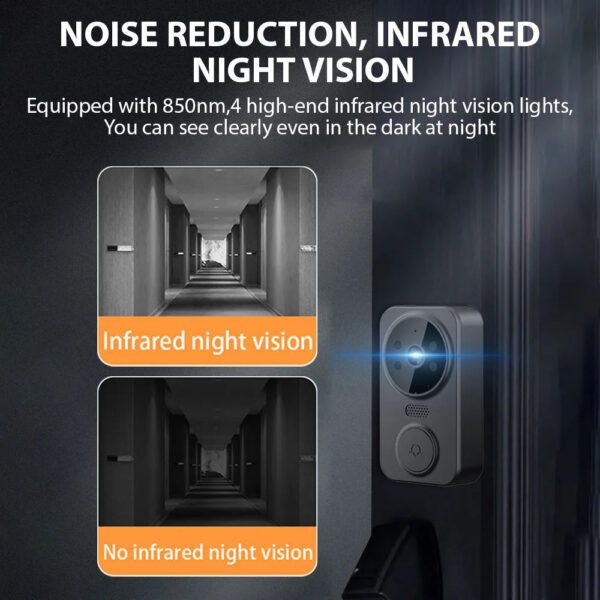 5b24ac7d2357a8f1 4.3'' IPS Screen 2.4G Wireless Visual Intercom Doorbell with Screen Smart High-definition Video Monitoring Two-Way Intercom