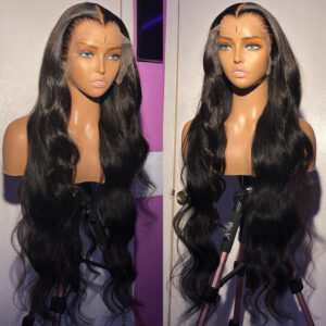 5b27dd539a91a836 30inch 13x4 Body Wave Front PrePlucked Brazilian Human Hair Frontal Wigs For Women 4x4 Lace Closure Wig