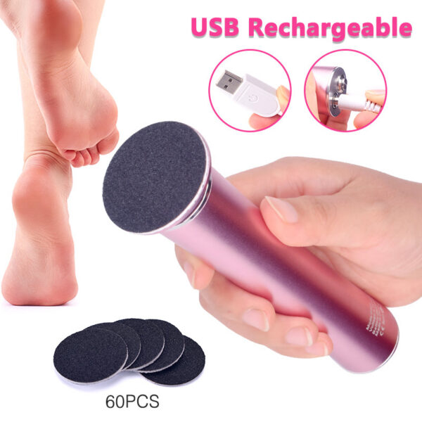 USB Rechargeable Wireless Electric File Cuticle Callus Remover hine Pedicure Tools Foot Heel Care Tool With Sandpaper