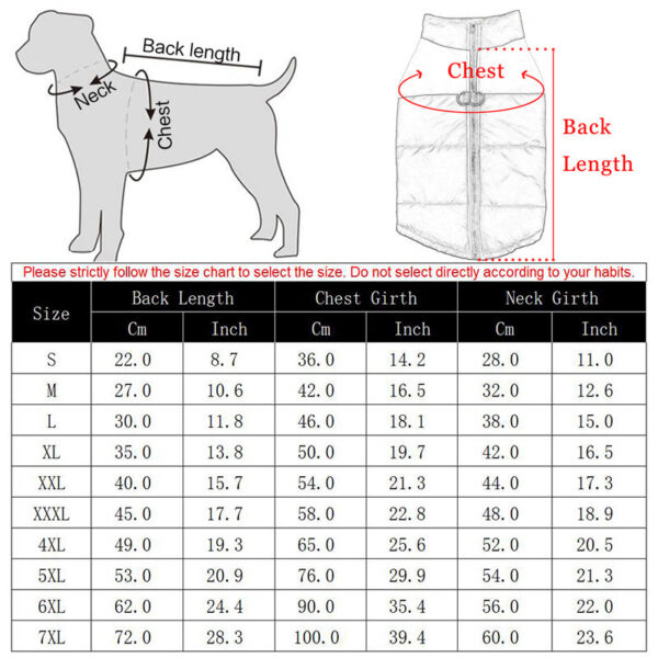 Winter Clothes Warm Big Dog Coat Puppy Clothing Waterproof Pet Vest Jacket For Small Medium Large Dogs Golden Retriever