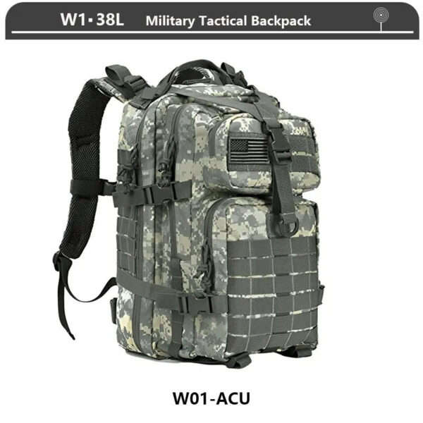 5b49a6a1d0d18694 Tactical Backpack 3 Day Assault Pack Molle Bag 38/45L Large Outdoor Waterproof Hiking Camping Travel 600D Rucksack Men Fishing
