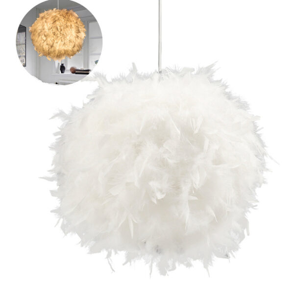 Modern Lamp Bed Exhibition Hall Chandelier Simple White Feather LED Lighting