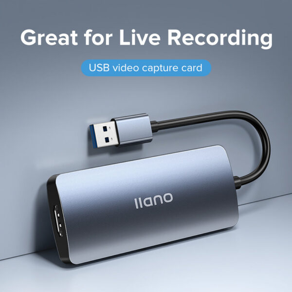 Llano 2 In 1 Video 4K 1080P 60FPS, HDMI to USB 3.0 /Type-C Input Loopout Capture Card for Streaming Work