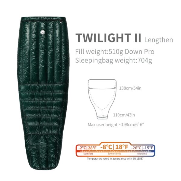 AEGISMAX Wind Hard Twilight 10D -5 Degree 800FP Down Ultralight Camping Quilt Sleeping Bag Winter Hiking Equipment