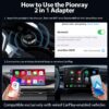 5b67316a32295eca 2026 Pionray 2 in 1 Wireless CarPlay Adapter&Android Auto Wireless Adapter, 5Ghz WiFi Type-C/USB Plug Play CarPlay Wireless