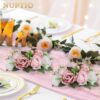 5b71f2b1b21b7cd7 NUPTIO Flower Ball Arrangement Bouquet - 2 Pcs 9.5 inch Diameter Dusty Rose Fake Flowers Roses Balls for Centerpieces Tables - Artificial Rose Arrangements for Wedding Centerpiece Table Decorations
