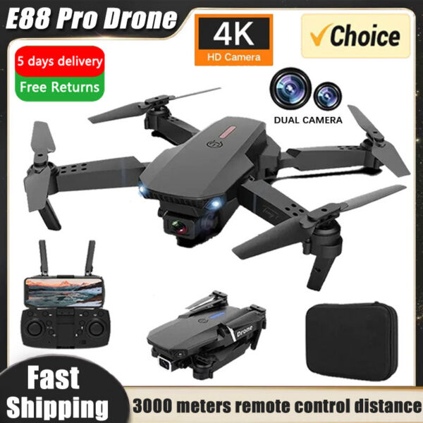New E88Pro Drone 4K Professinal With 1080P Wide Angle Dual HD Camera Foldable RC Helicopter WIFI FPV Height Hold Apron Sell