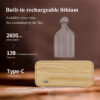 Rechargeable Essential Oil Diffuser Waterless Nebulizing Diffuser Electric Smell for Home Office Wood and Glass Aroma Diffuser