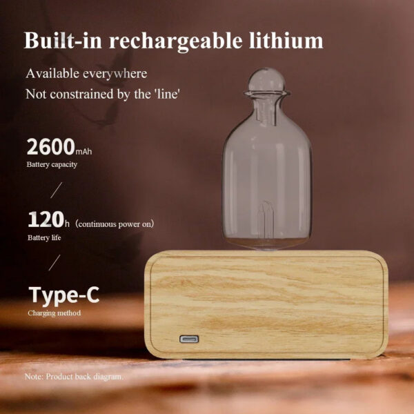 Rechargeable Essential Oil Diffuser Waterless Nebulizing Diffuser Electric Smell for Home Office Wood and Glass Aroma Diffuser