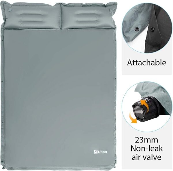 Ubon Doppelte Selbstaufblasende Schlafmatten Isomatte Aufblasbare Matratze für 2 Personen 3,6cm Luftmatratzen und leichtes Campingbett