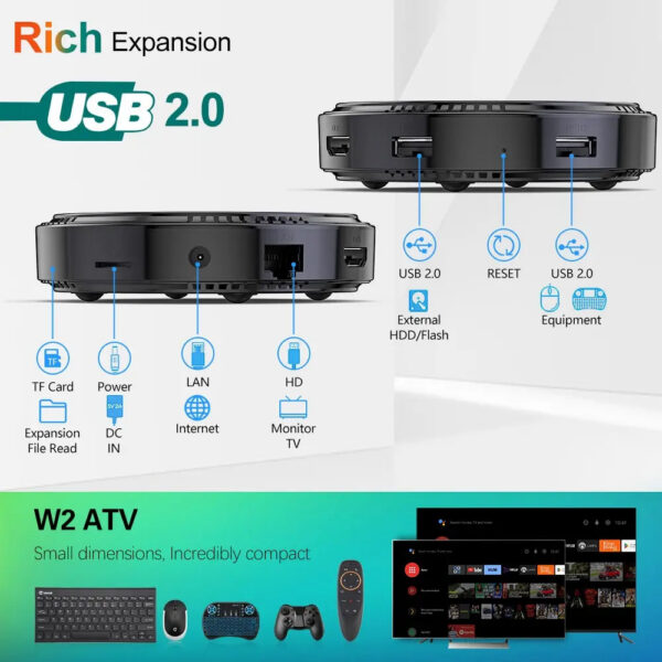 5b890ab7ca06e72a W2 ATV TV Box Android 11 Amlogic S905W2 Support 4K AV1 2.4&5G Wifi BT with Google Voice Remote 2G16G 4G32G 64G Smart TV Box