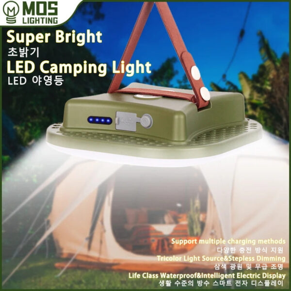 5b8abee5e61c9f23 MOSLIGHTING Solar Chargin Tent Strong Light with Magnet Zoom Portable Torch Camping lantern Work Maintenance Lighting 80W LED