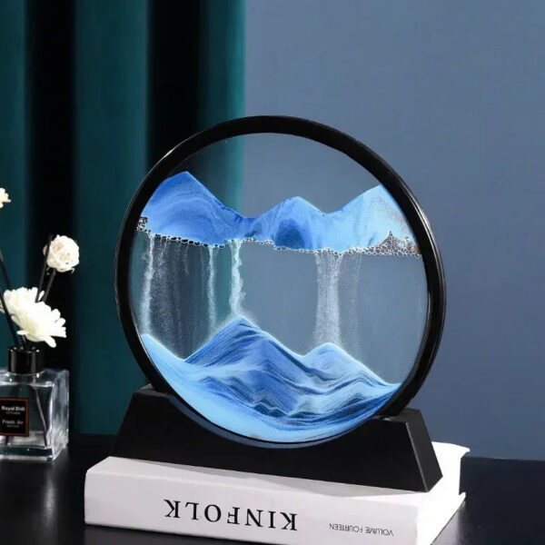 3D Moving Art Picture Round Glass Deep Sea Sandscape Hourglass Quicksand Craft wing Sand Painting Office Home Decor Gift