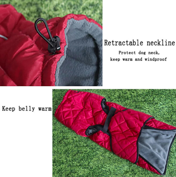 Dog Outdoor Jacket Waterproof Reflective Pet Coat Vest Winter Warm Cotton Clothing for Large Middle Dogs Labrador