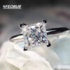 5bba83b7302acbf0 Certified 1/2Carat Princess Cut Moissanite Solitaire Rings for Women Sterg Sier Classic Dia Engagement Wedding Band