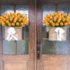 10 Pcs Orange Tulips Artificial Flowers Real Touch Fake Tulips Fake Flowers for Decoration 13.5" Faux Tulips Faux Flowers Bulk Artificial Tulips Flowers for Vase Centerpieces Home Wedding Bouquet