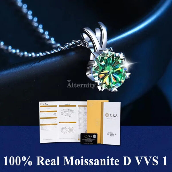 5bd81d959366f9ff S925 Sterling Silver High Jewellery 100% Moissanite Pendant Necklace D Colour with GRA Certificate for Ladies' Wedding, Party