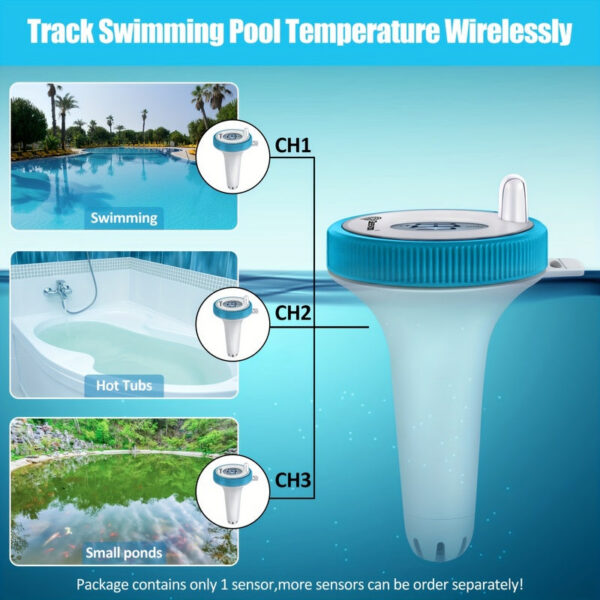 5c0747222b023a45 GEEVON ating Easy Read,Digital Pool Thermometer Wireless with Indoor Temperature Humidity Monitor