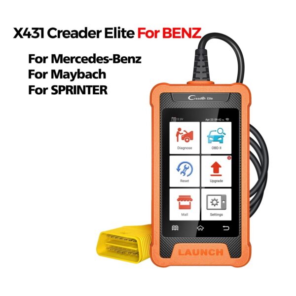 5c19d4a8b06e1c0a LAUNCH X431 Creader Elite For BENZ Diagnostic Tools Professional Full System TPMS 31+ reset Function Online Coding OBD2 Scanner
