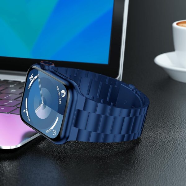 5c1d4209d5c041e3 iiteeology Compatible with Apple Watch Band 49mm 45mm 44mm, Upgraded Solid Business Stainless Steel Band for Apple iWatch Series 9/8/7/Ultra,Space Gray