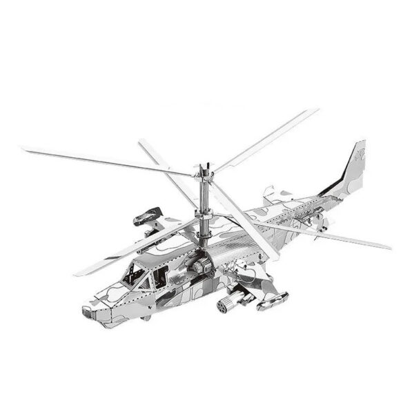 3D Metal Military J-20 J-10B SU-34 KA-50 Fighter UFO RAH-66 Helicopter DIY Handmade Assemble Model Jigsaw Puzzles