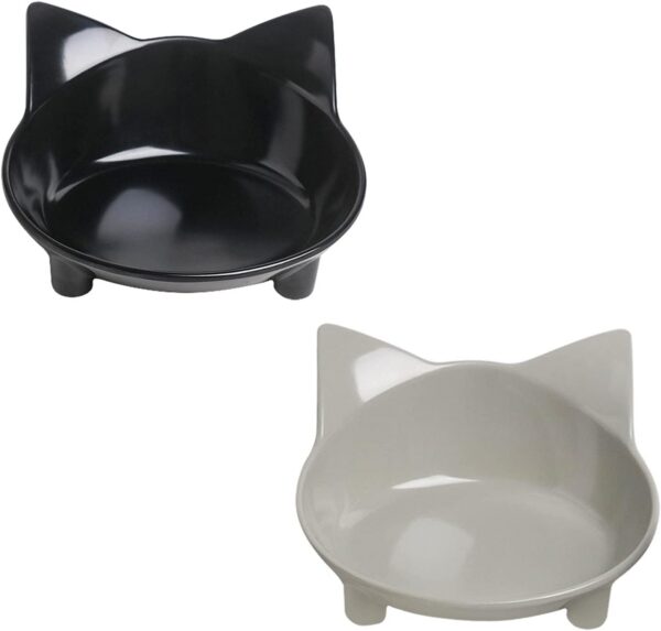 5c33b09e82ba8ae6 Cat Food Bowls, Non-Slip, Safe Food-Grade Melamine, Anti-Skid Base, Shallow Design, Dishwasher-Safe, 8 Ounces