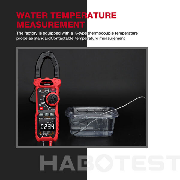 HT208A/D AC/DC Digital Clamp Meter Multimeter Pinza Amperimetrica True RMS High Precision Capacitance NCV Ohm Hz Tester