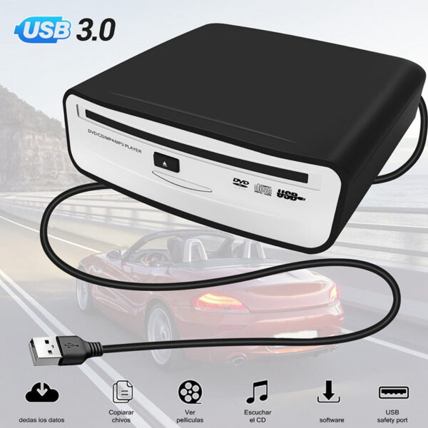 5c55f59aabd9b3f6 1 PCS Car CD/DVD Dish Box USB 2.0 Interface External Stereo Black For Android Player Radio