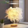 5c62ae8bbeb29a07 LED Warm Small Table Lamp Nordic Romantic Creative Feather Wedding Room Red Girl Bedroom Bedside Flashlight Night Reading Light