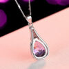 5c84fc6eb5aaafc5 Buyee Sterling Sier Pendant Natural Amethyst Stone Necklace for Woman Girl Wedding Fine Jewelry Chain