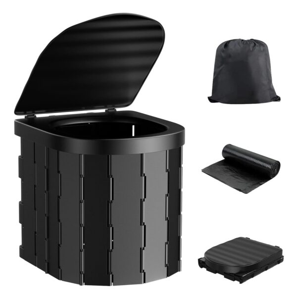 Toilet Portable Adults, Folding Waterproof Porta Potty for Camping, Car, Bucket, Travel, Outdoor, Hiking, Trips, Boat, Beach, Tent