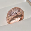 Real Gold Rings Women Full Diamond Fine Jewelry Wedding Anniversary Party for Girlfriend&Wife Gift Bijoux Femme