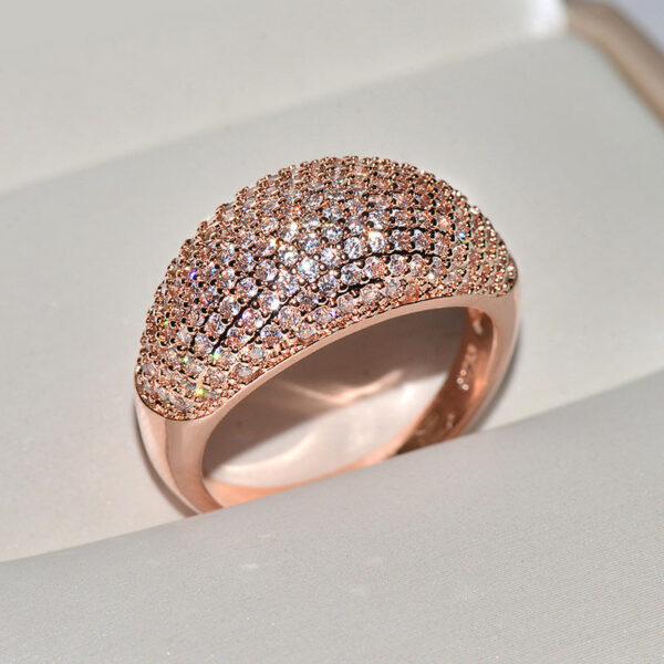 Real Gold Rings Women Full Diamond Fine Jewelry Wedding Anniversary Party for Girlfriend&Wife Gift Bijoux Femme