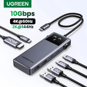 UGREEN Uno USB C HUB 6-in-1 4K60Hz PD100W 10Gbps USB3.2 Splitter Adapter for Laptop Macbook Pro Air USB Expander Docking Station